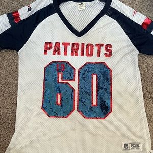 VICTORIA'S SECRET PINK New England Patriots Bling Sequins Jersey SIZE MEDIUM 🏈